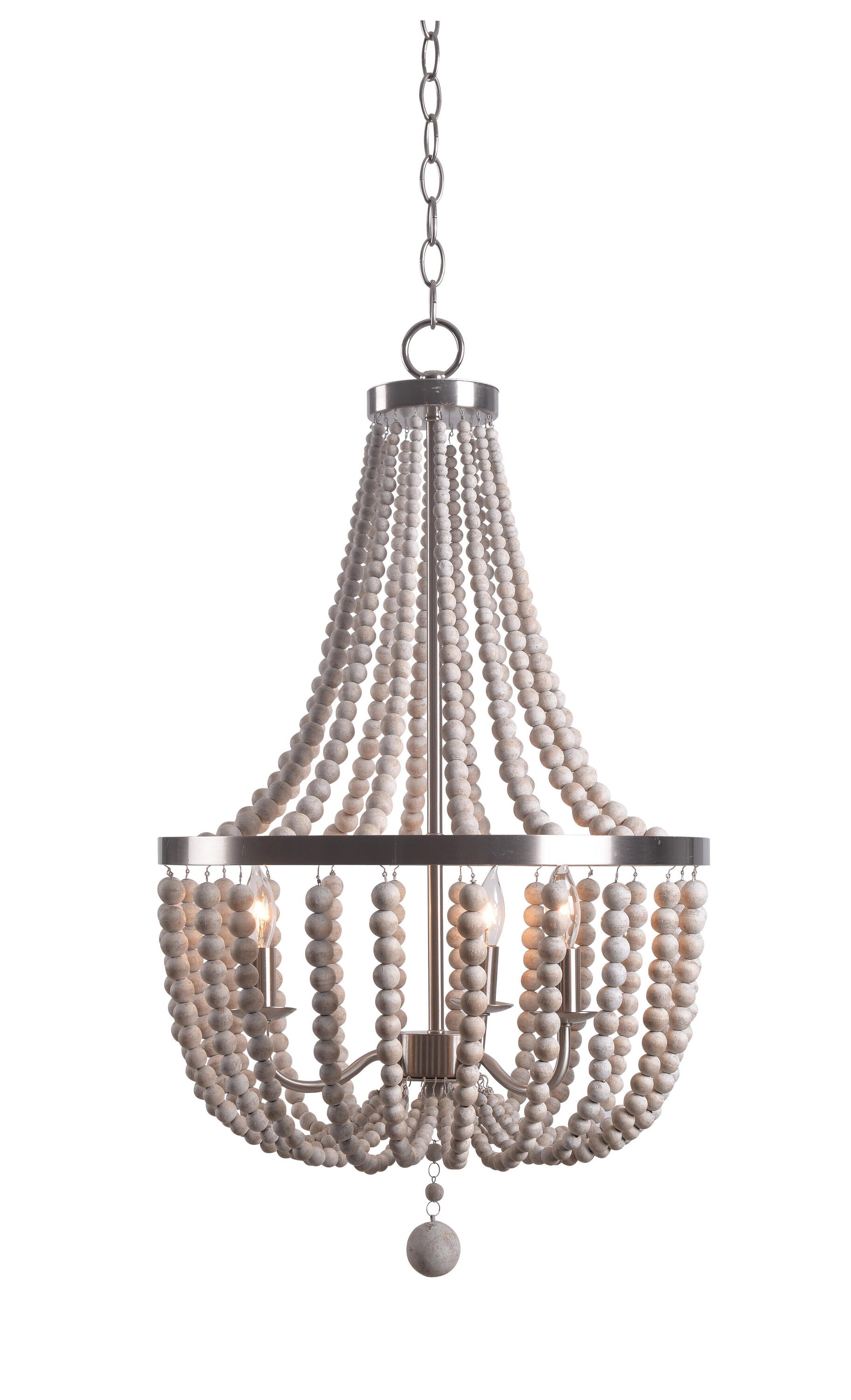 Kenroy Home Dumas 3 -Light Brushed Steel Metal Chandelier
