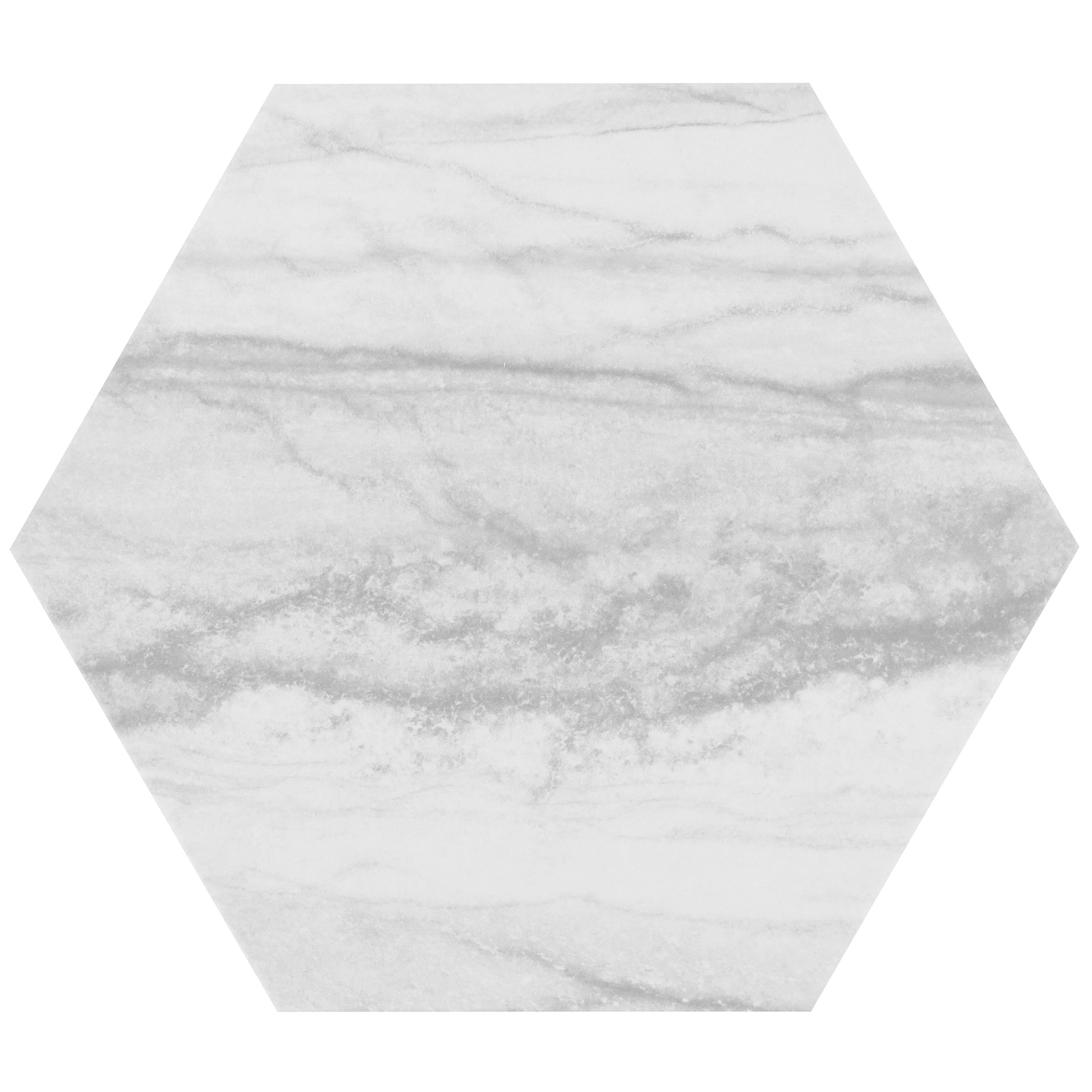Artmore Tile EXT3RD107876 Sample - Marble Hex Macauba Gray 10-in x 11-in Matte Porcelain Marble look Hexagon Floor and Wall Tile