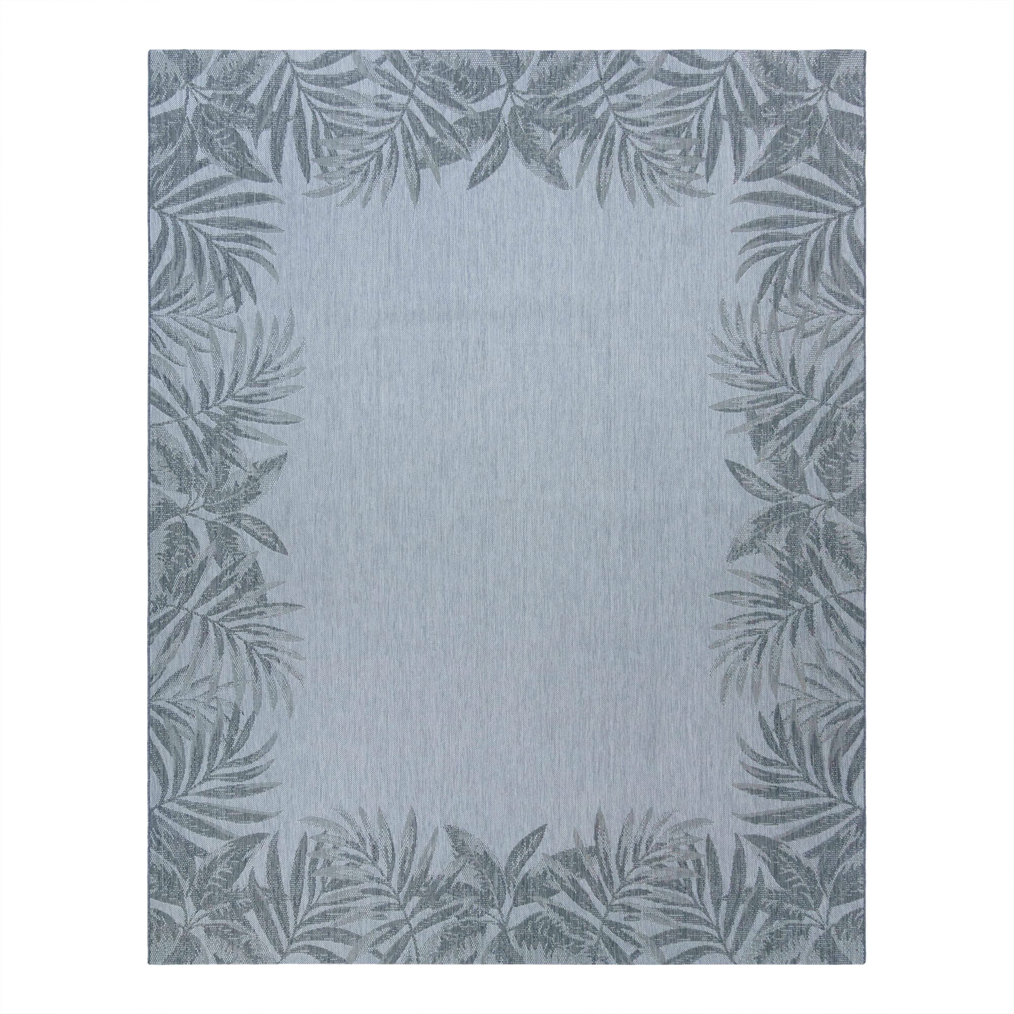 GERTMENIAN 46511 Paseo Tropic 9 X 13 (ft) Tropic Ash Indoor/Outdoor Border Tropical Spot Clean Only Area Rug