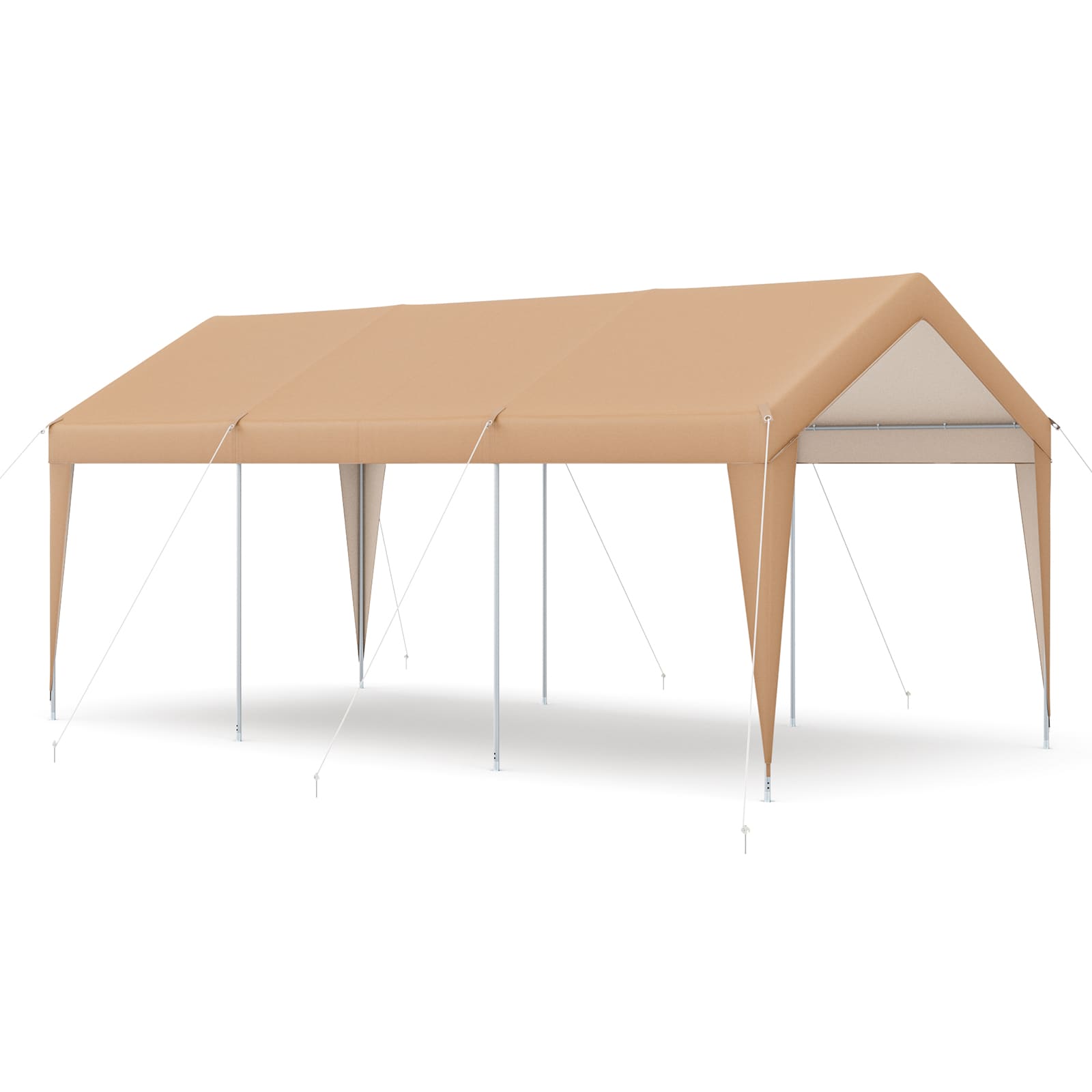 WELLFOR CPS10020 10-Feet W x 20-Feet L x 9.4-Feet H Yellow Metal Carport with Metal Roof