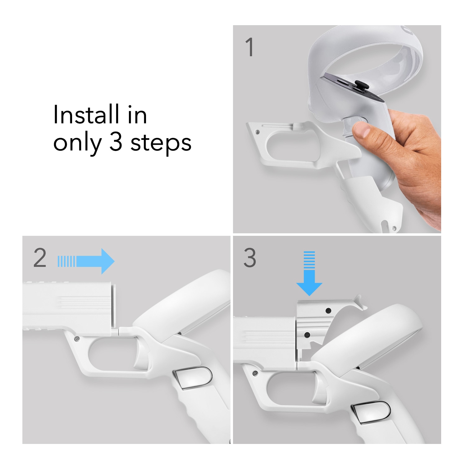 VR GameStock For Oculus Quest 2 Controllers Pistol Grips Enhanced