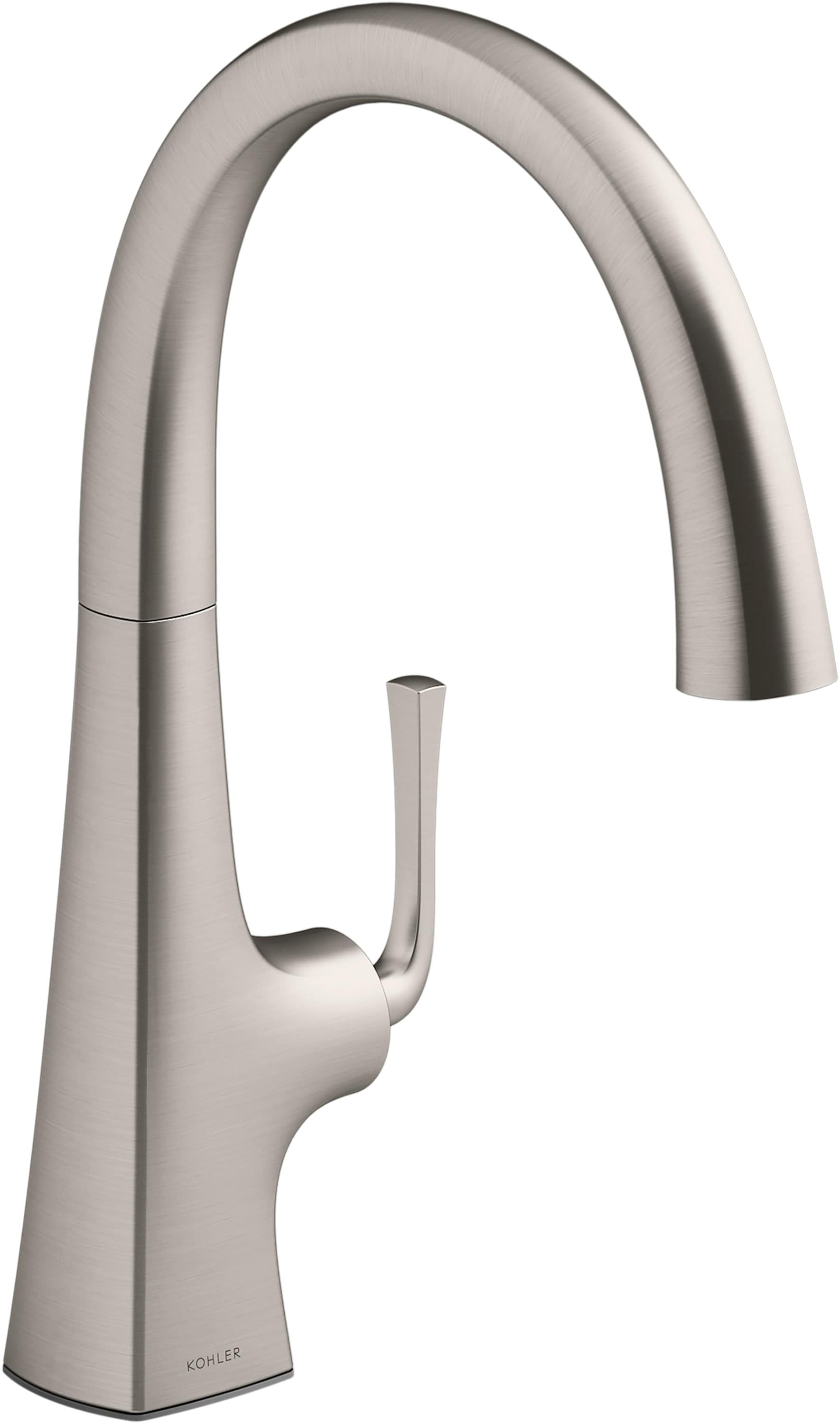 KOHLER K-22065-VS Graze Vibrant Stainless Single Handle Deck-mount Bar and Prep Kitchen Faucet ( Deck Plate Included )