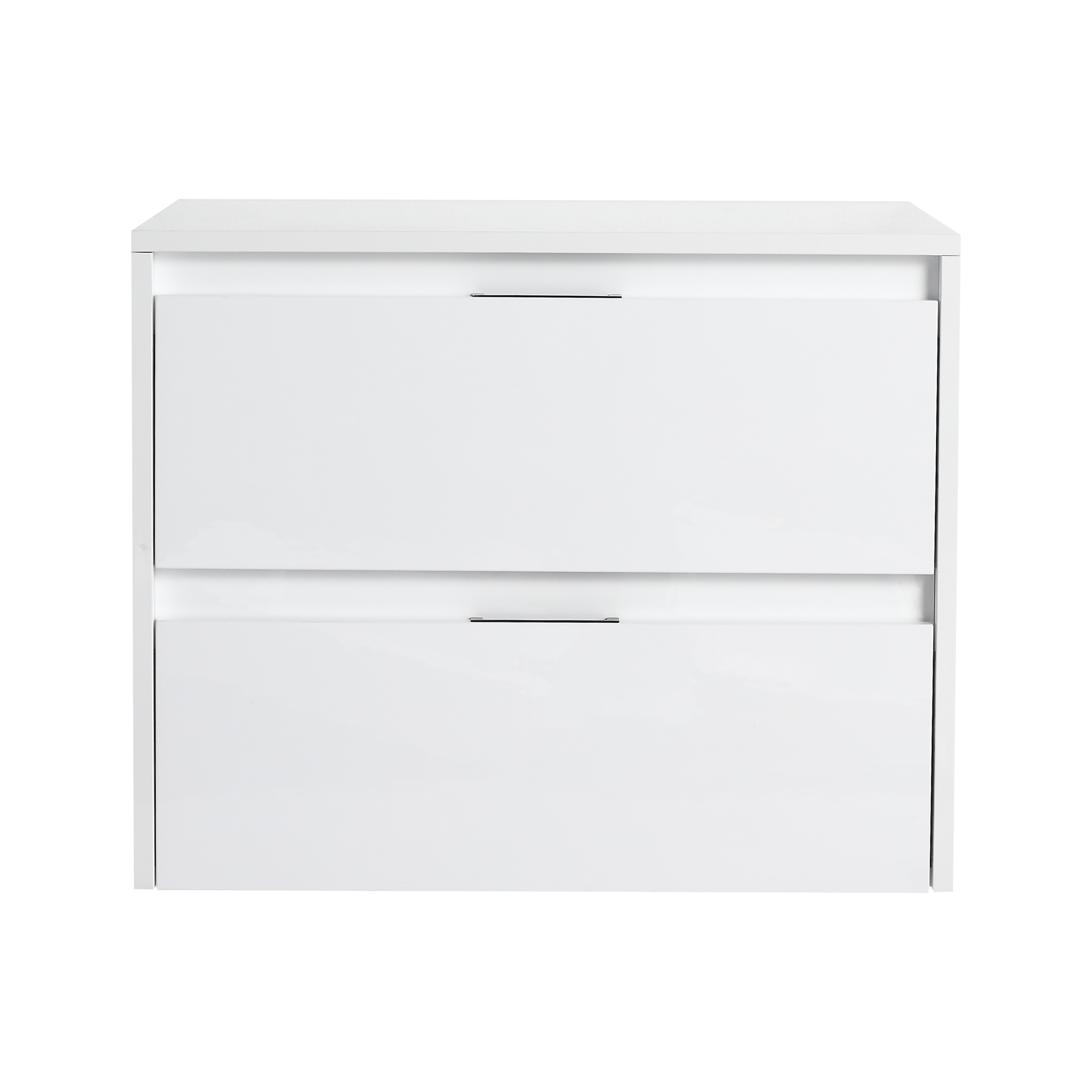 Vanityfus 24 inch Glossy White Wall-Mounted Bathroom Storage  with 2 Drawers Floating Bathroom Cabinet