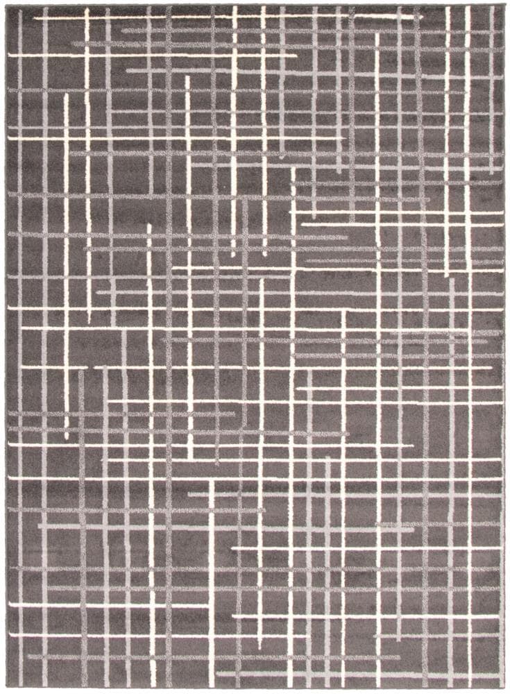 ECARPETGALLERY 315511 Tessa 8 x 10 (ft) Loomed Polypropylene Gray, Ivory, Silver Rectangular Indoor Bohemian/Eclectic Area rug