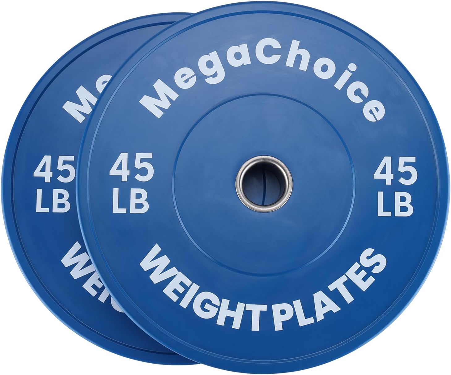 GAOMON Two Pieces Printed Rubber Weight Plates Standard Home Gym Barbell Strength Training Discs 45 LB Blue