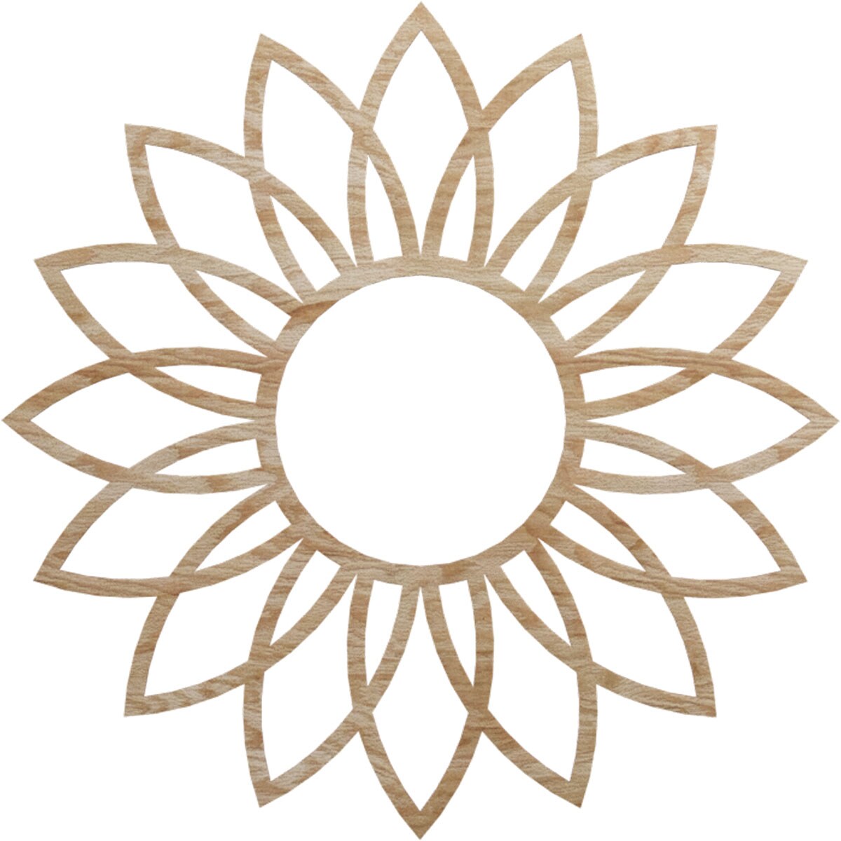 Ekena Millwork CMWP38X38X0250DARO Daisy Fretwork 38-in W x 38-in L Contemporary Red Oak Wood Whole Ceiling Medallion