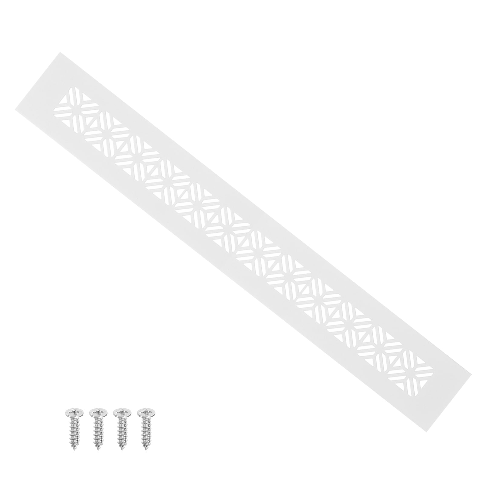 PATIKIL 14 x 2-Inch Door Air Vent Cover Heavy Duty Aluminum Grille Ventilation Cover Louvered with Mounting Screws for Cabinet Wardrobe Door White