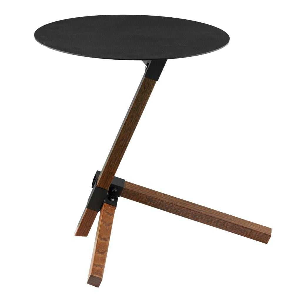 Holly & Martin OC4031 Ochina 20.5-in W x 20-in H Dark tobacco and black Metal Round Modern End Table Assembly Required