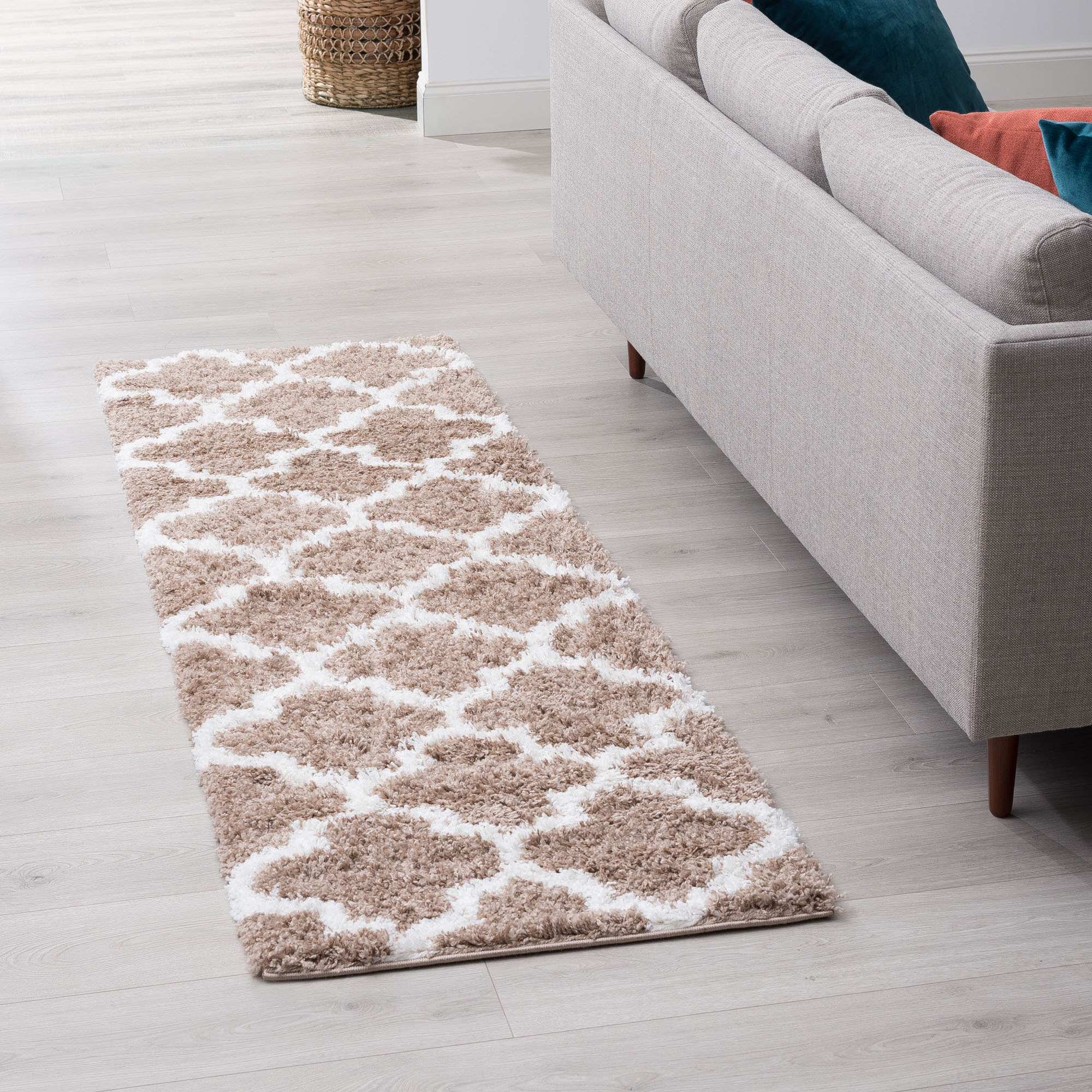 Tayse JRS1308 2X8 Jersey Shag 2 x 8 (ft) Loomed Polypropylene Tan Rectangular Indoor Runner rug