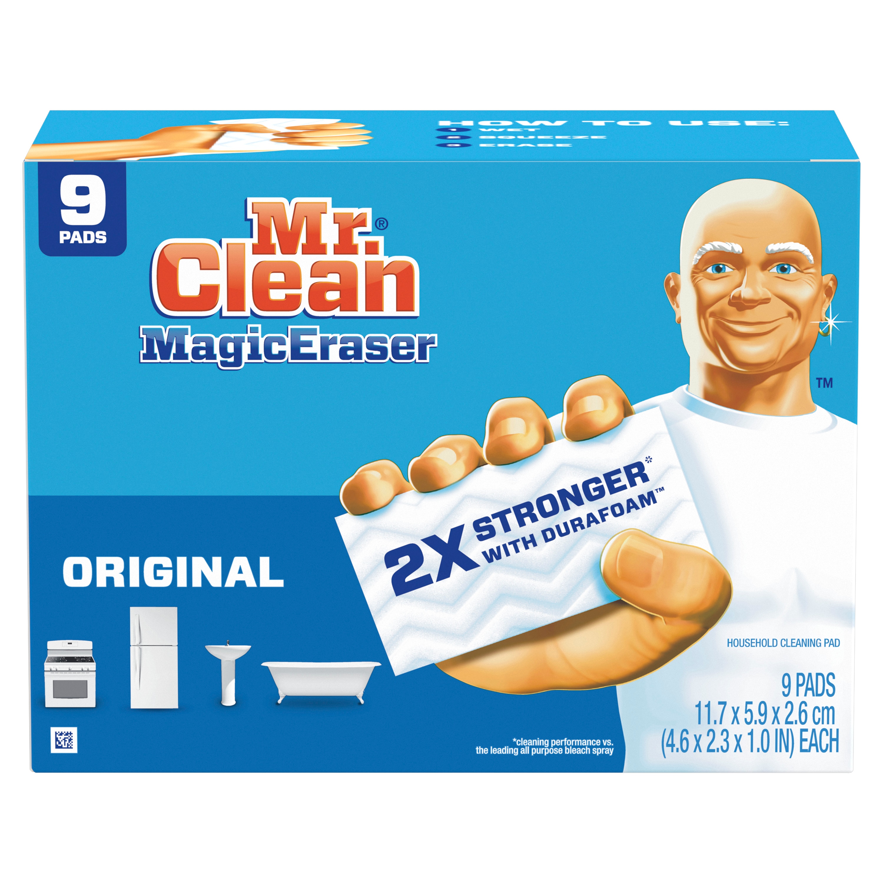 Với giấy lau vết bẩn mạnh 2 lần với công nghệ Durafoam mới nhất của Mr. Clean, bạn sẽ không phải lo lắng về vết bẩn cứng đầu nữa. Nó sẽ đánh bay chúng chỉ trong tích tắc. Hãy xem hình ảnh liên quan để chứng kiến hiệu quả của sản phẩm này.