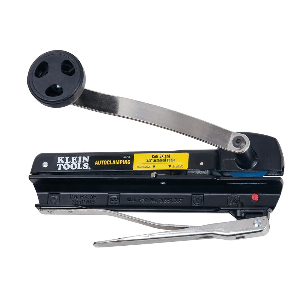 Klein Tools 53725 Armored and BX Cable Cutter Cuts Up to 3/8-Inch (9.5 mm) On-Handle Blade Storage #53725