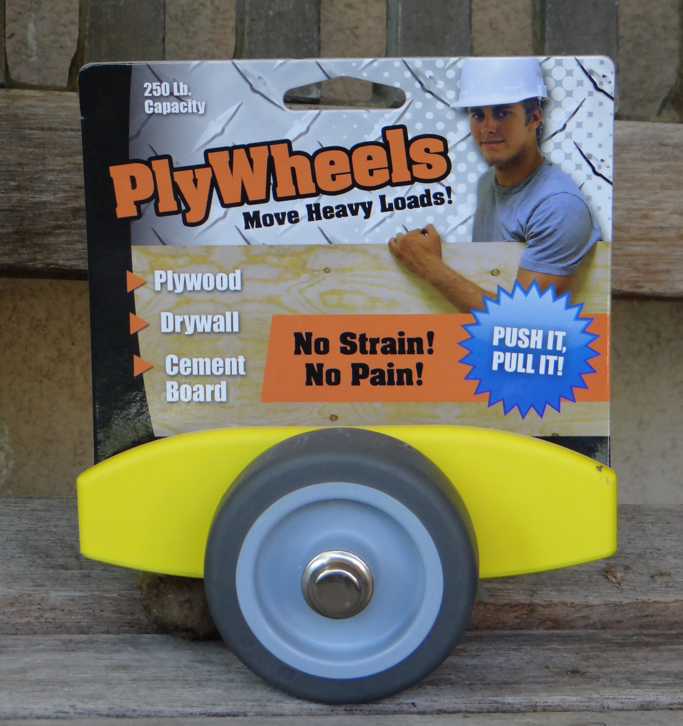 PLYWHEELS 280lb Capacity 2Wheel Yellow Polyurethane Dolly in the Hand