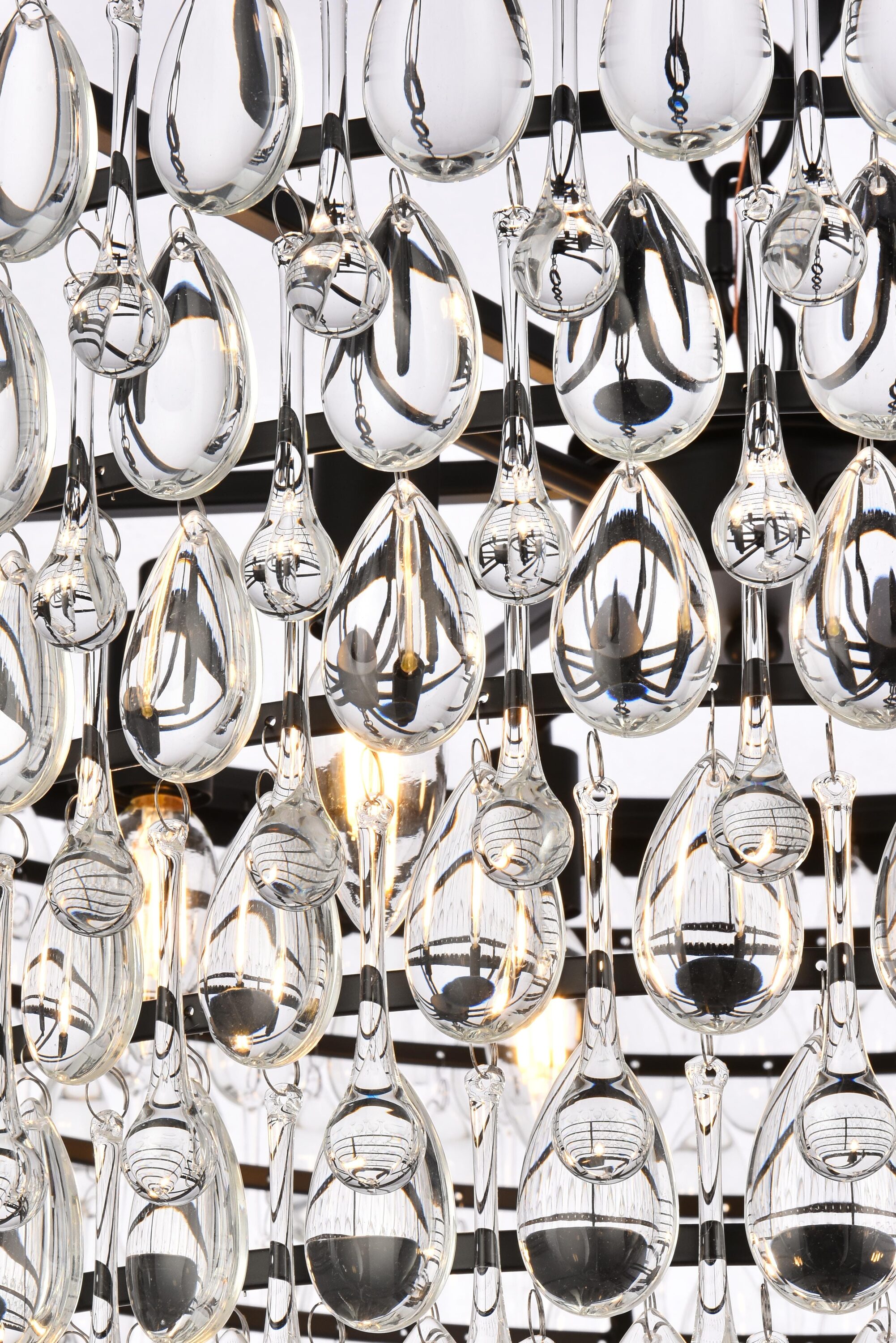 Nordic Black and Clear Iron and Glass 6-Light Chandelier