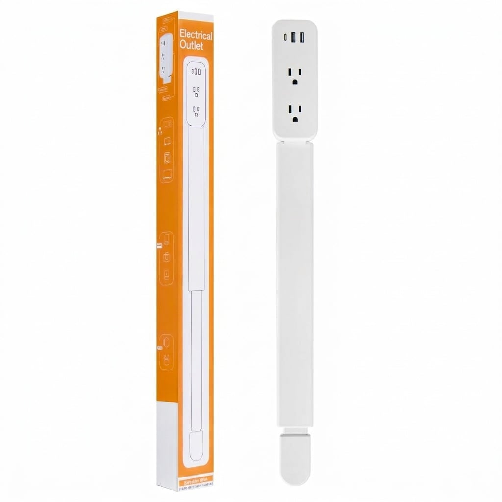 Misopily Electrical Outlet Extender Stick Adjustable 22 to 34 Inch Rotates 180 Degrees 2 USB A 1 USB C 2 AC Outlets for Sofa Desk Nightstand 1 Piece #LMS0417E11