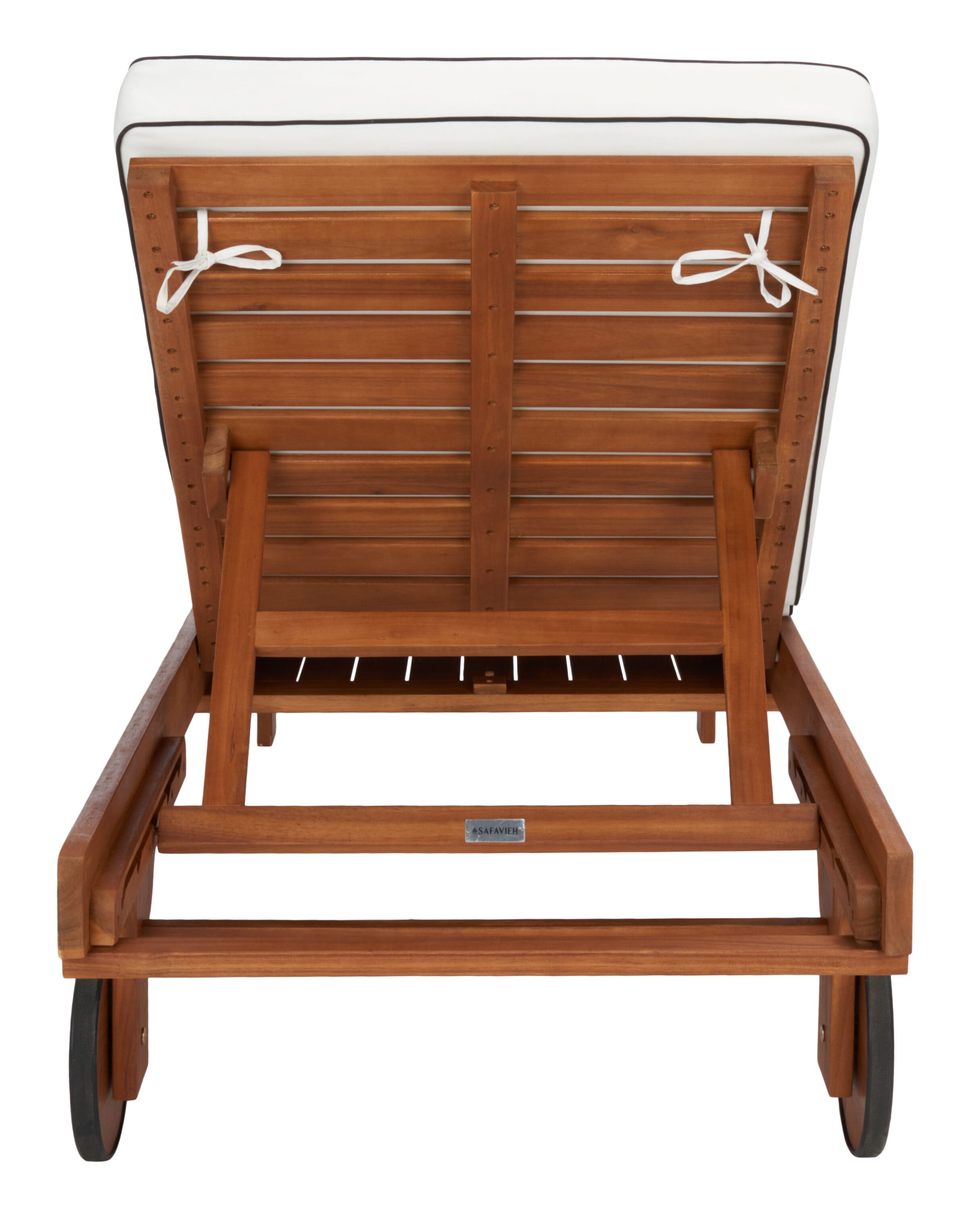 Newport Natural Acacia Wood Outdoor Lounge Chair with Cushions