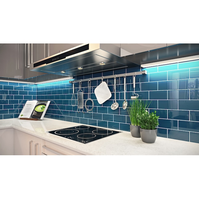 Giorbello 40-Pack Dark Teal 3-in x 6-in Glossy Glass Subway Wall Tile in  the Tile department at Lowes.com