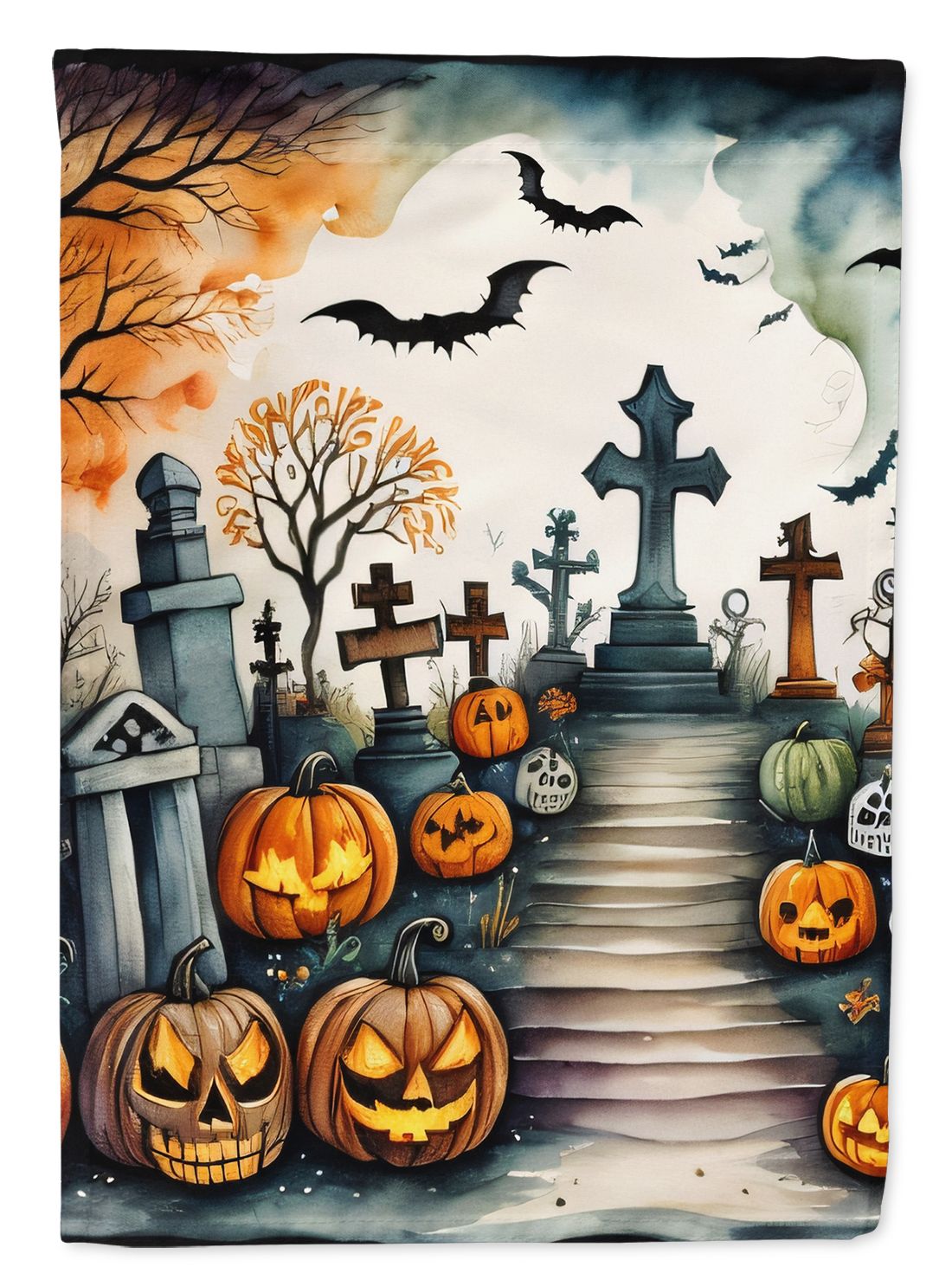 ROSMENA Halloween Dog House Flag 28x40IN Double-Sided Polyester Decorative Sleeve Pole Flag for Outdoor Home Garden Patio