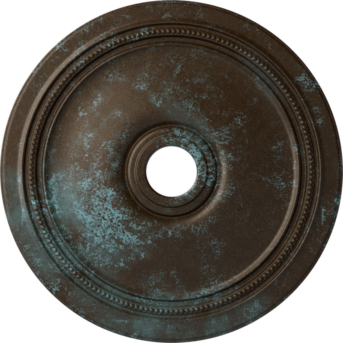 Ekena Millwork CM24DIBBS Diane 24-in W x 24-in L Painted Bronze Blue Patina Polyurethane Whole Ceiling Medallion