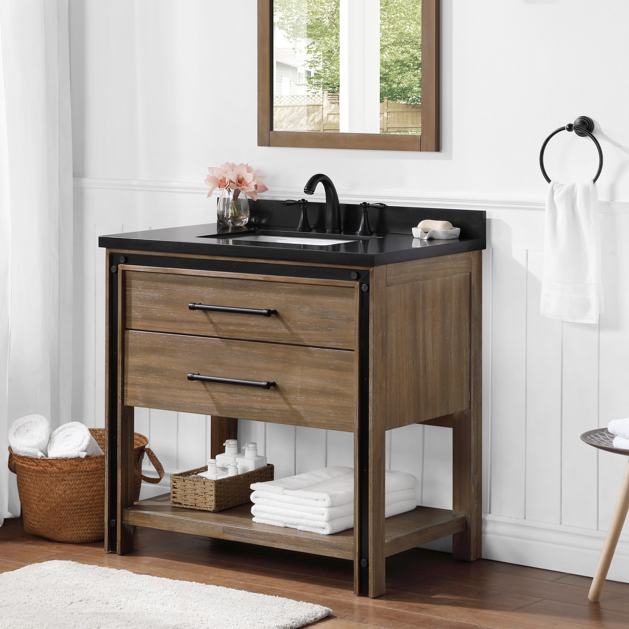 OVE Decors Max 36-in Acadia Wood Undermount Single Sink Bathroom Vanity ...