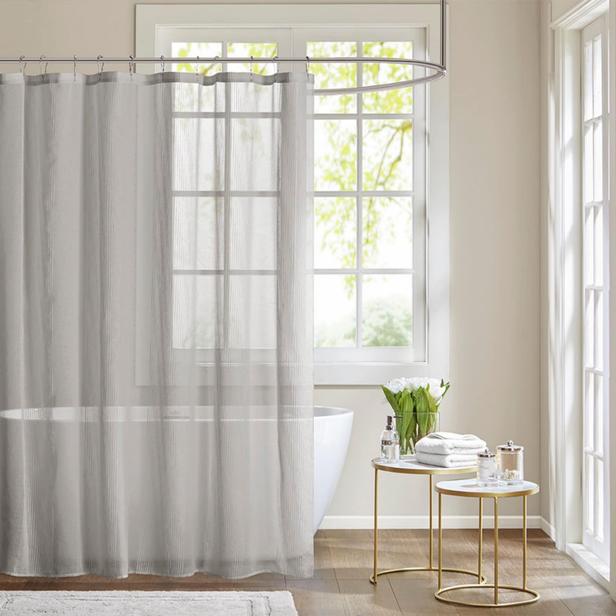 Wooakway 72x72 in Sheer Shower Curtain Modern Decorative Bathroom Shower Curtains Bathroom Essentials Waterproof Standard Size Bathroom Curtains Shower Curtains for Bathroom
