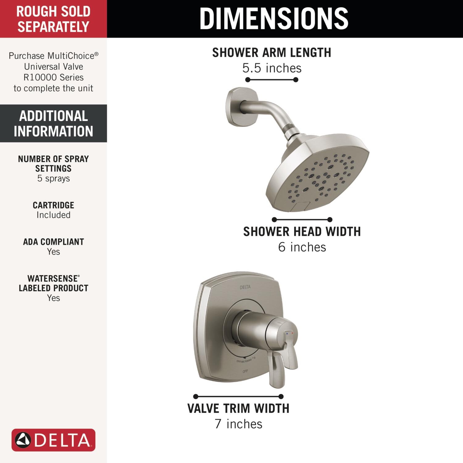 Delta T17T276-SS-PR Tub-Shower-Faucets - View #4