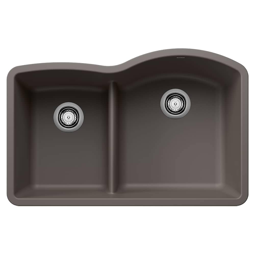 BLANCO 443103 Diamond Undermount 32.0-in x 21.0-in Granite Double offset bowl Kitchen Sink