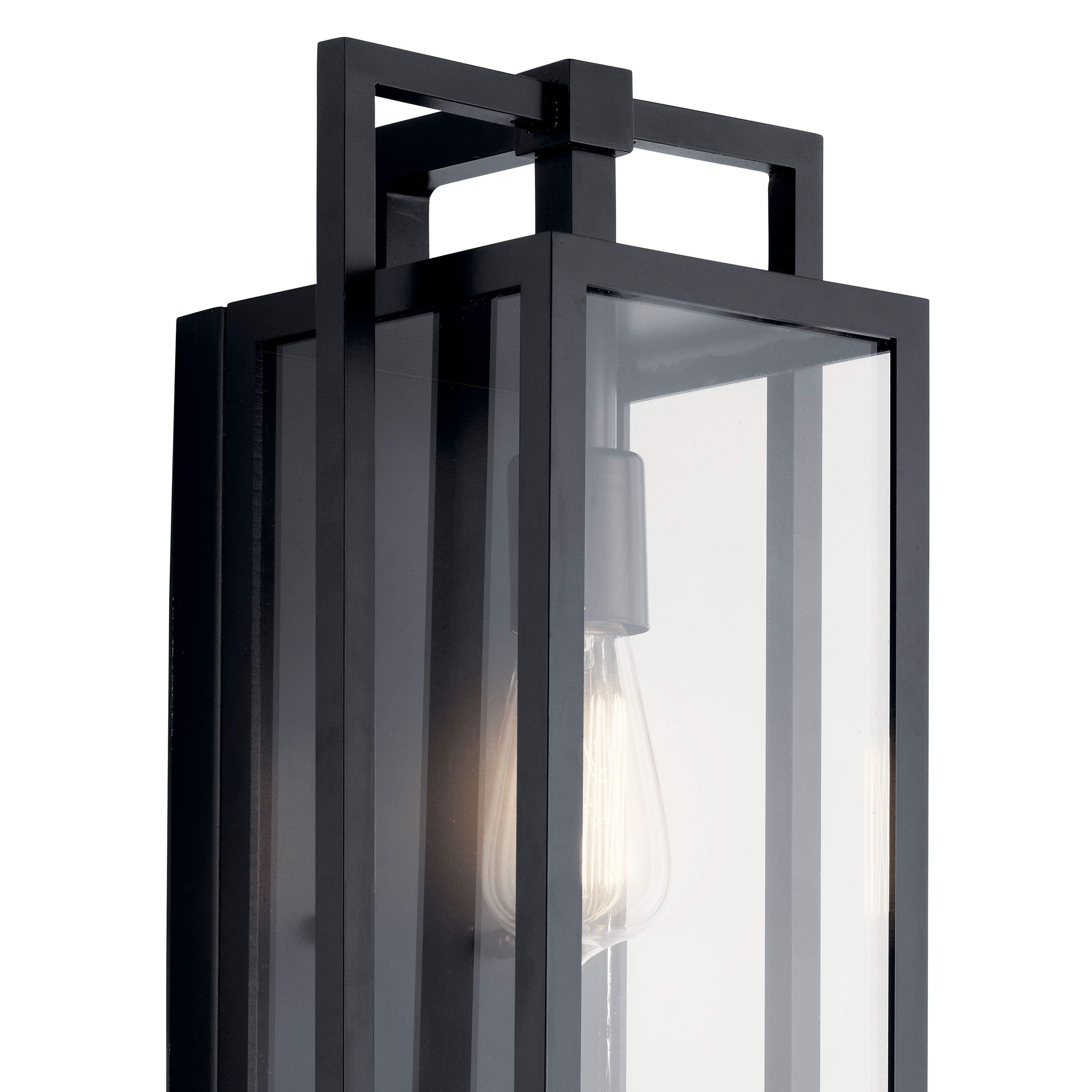 Goson 20" Black Industrial Outdoor Wall Light with Clear Glass