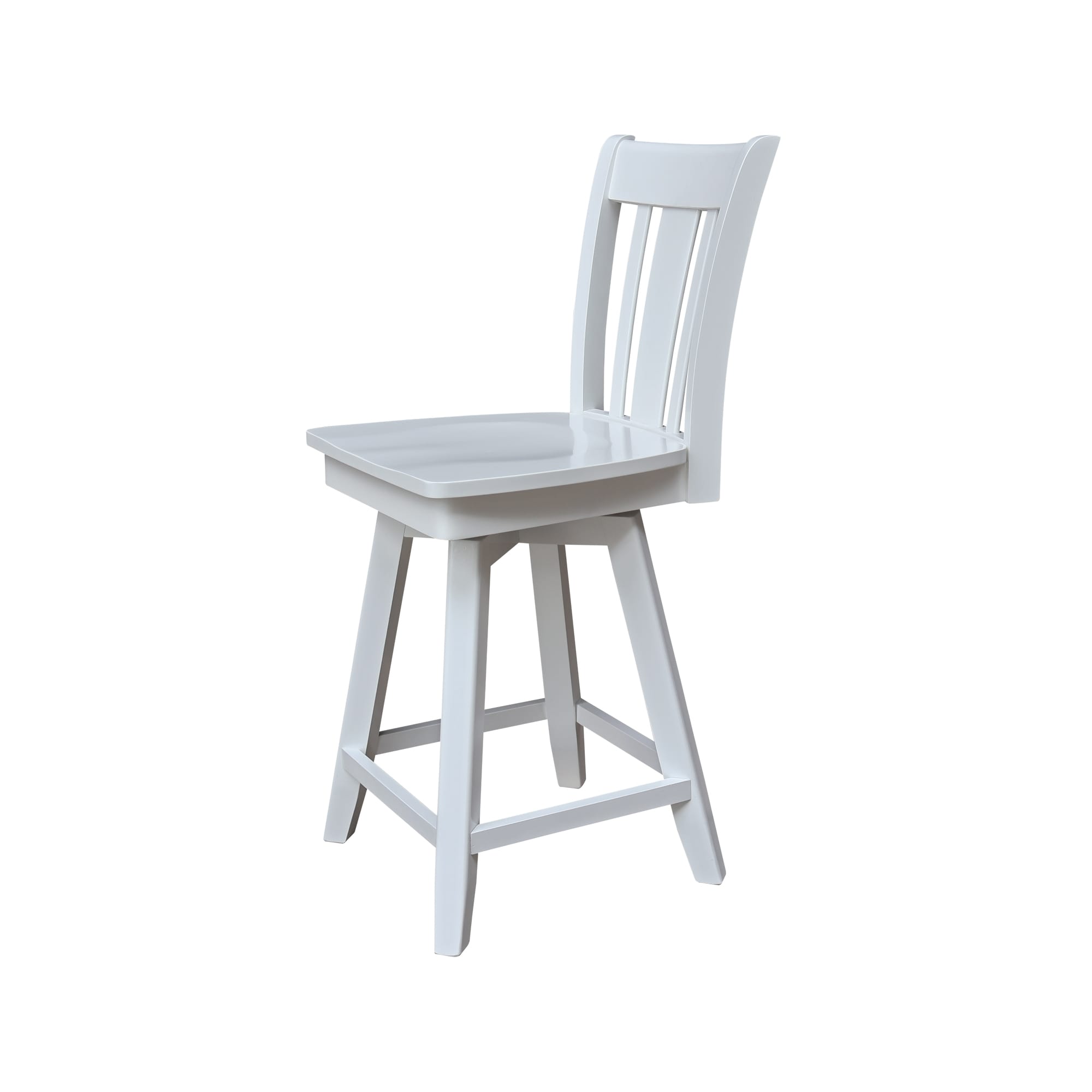 San Remo White Wood Swivel Counter Height Stool