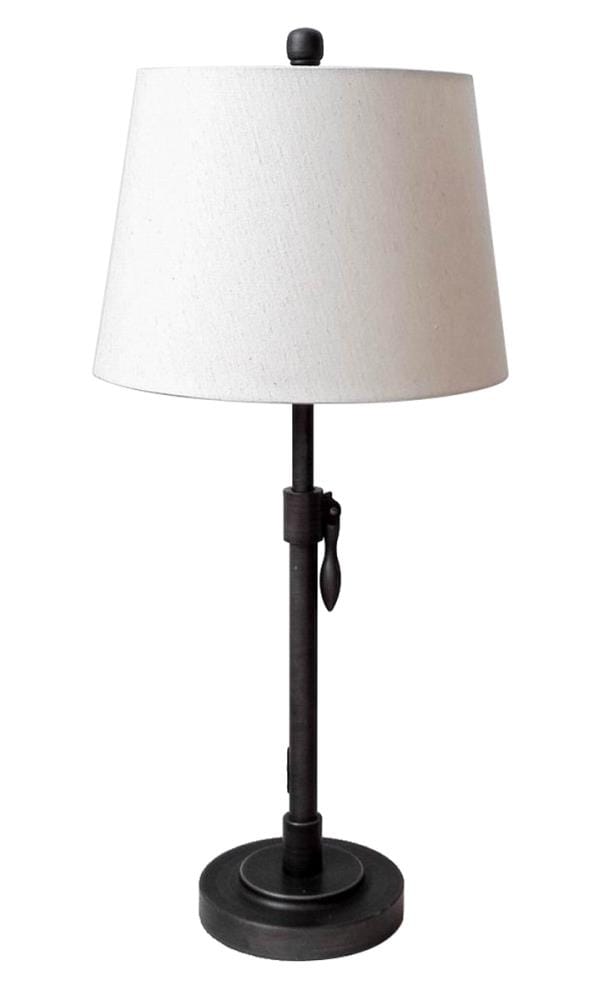 Gather Home 30-in Aged Zinc Rotary Socket Table Lamp with Fabric