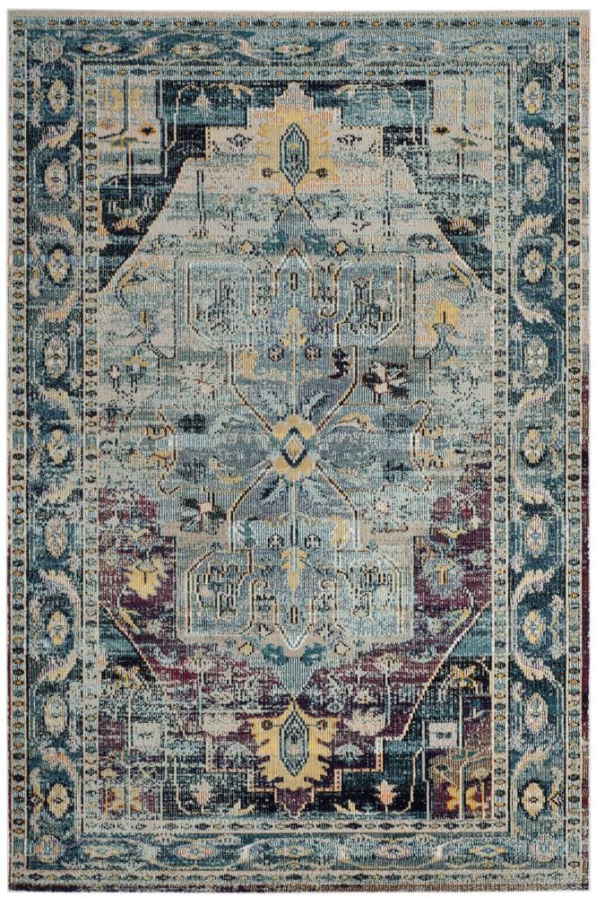 Safavieh CRS503D-5 Crystal Lucca 5 x 8 (ft) Loomed Polypropylene Teal/Purple Rectangular Indoor Distressed/Overdyed Vintage Area rug