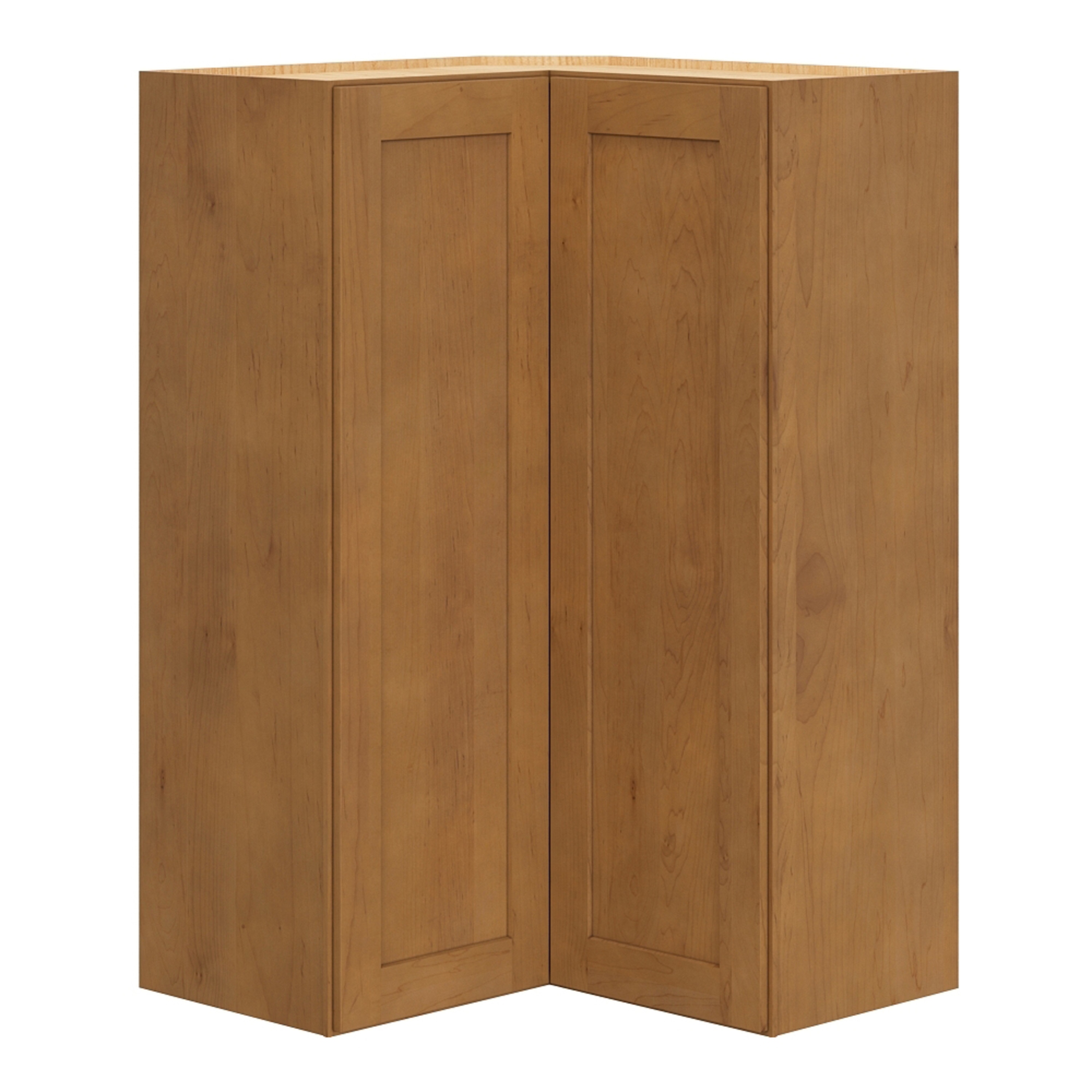 Diamond Express Jamestown 24-in W x 39-in H x 12-in D Sahara Brown Stained L-Shaped Corner Wall Fully Assembled Plywood Cabinet Recessed Panel Shaker