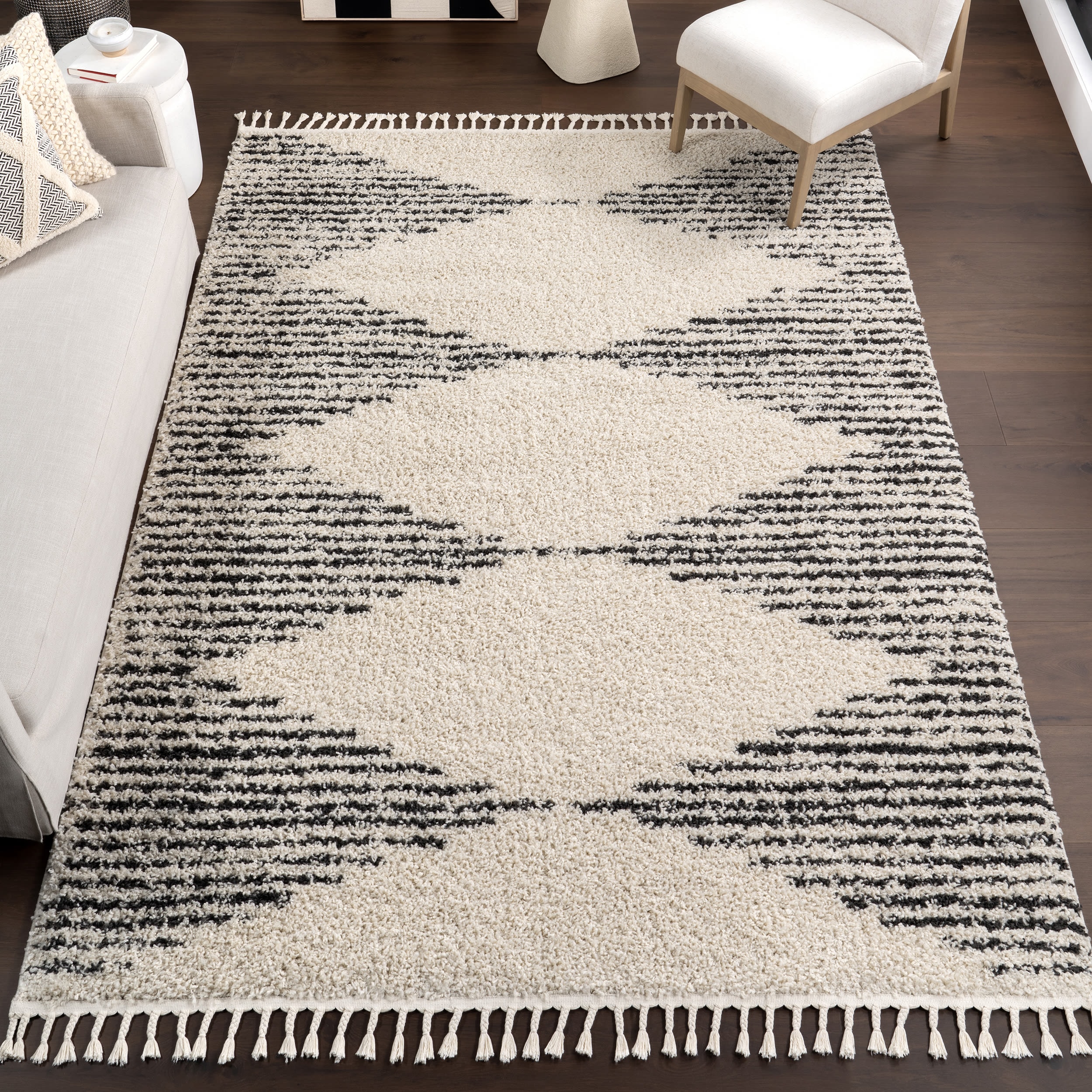 nuLOOM GCDI09A-305 3 x 5 (ft) Loomed Polypropylene Off White Rectangular Indoor Geometric Moroccan Area rug