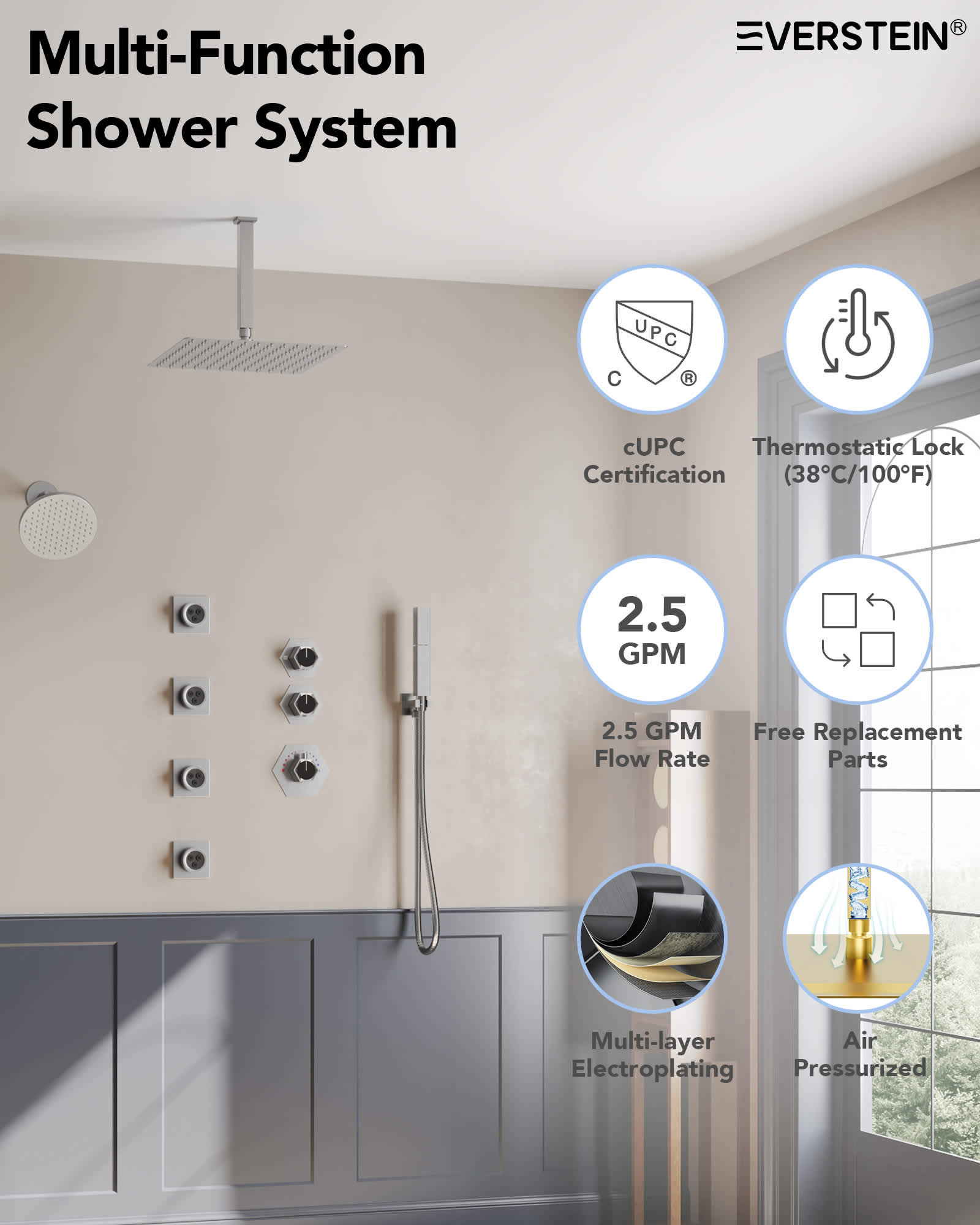 EVERSTEIN SFS-1039-NK12 Tub-Shower-Faucets - View #2