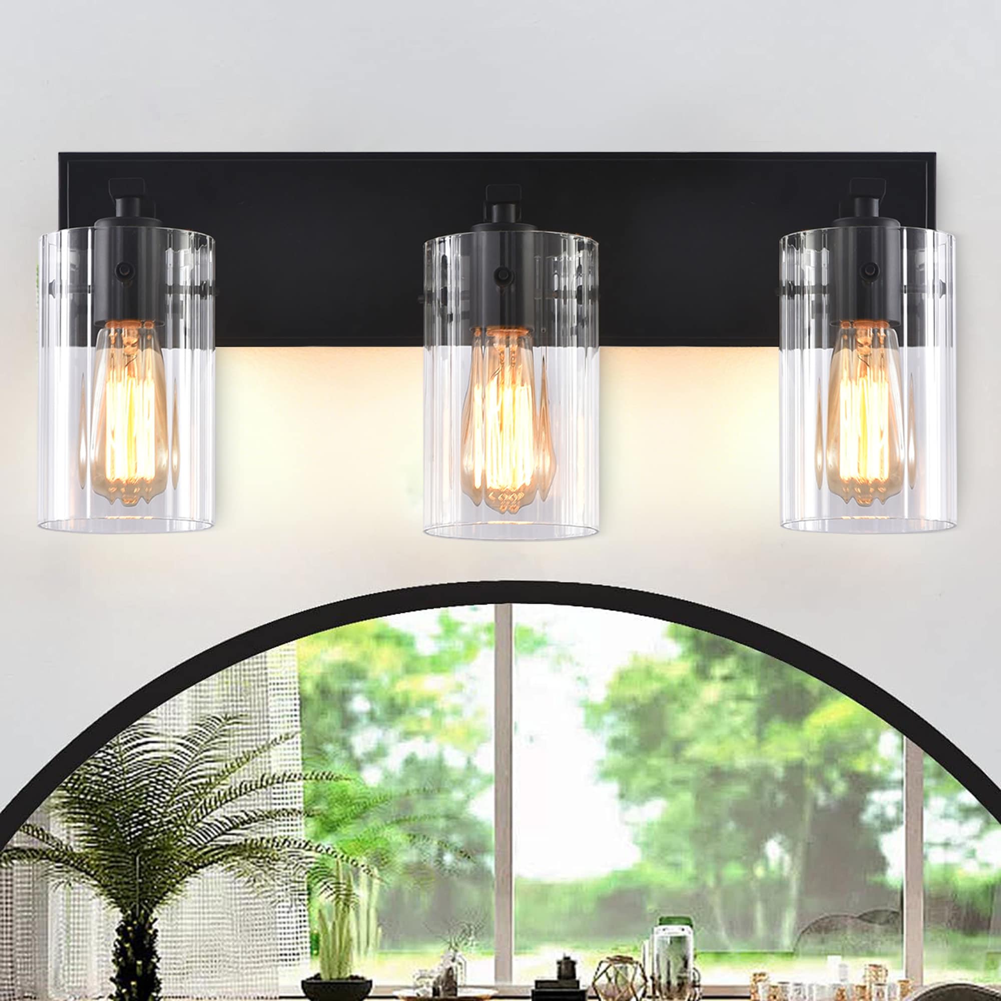 Parrot Uncle 20.87-in 3 Light Matte Black Transitional Bathroom Vanity light