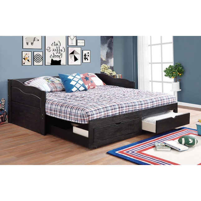 America Redney Black Twin Daybed, Twin Daybed With Headboard Storage