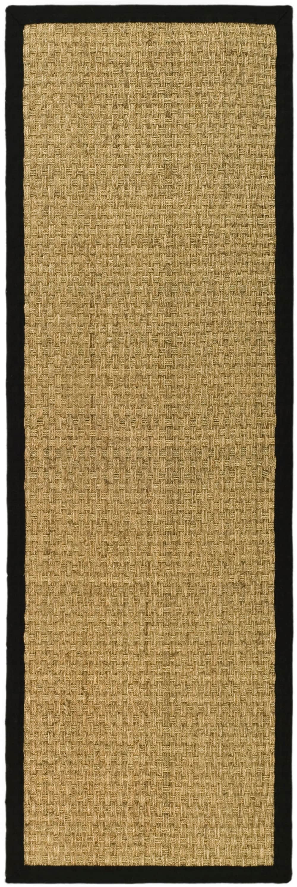 Safavieh NF114C-26 Natural Fiber Hampton 3 x 6 (ft) Loomed Seagrass Natural/Black Rectangular Indoor Solid Coastal Runner rug