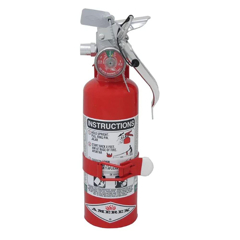 Amerex A384T 1.4lb Halotron I Fire Extinguisher with Aluminum Valve and Vehicle Bracket #A384T