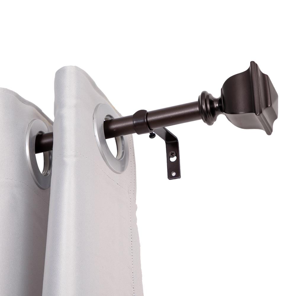 Utopia Alley D102RB 28-in to 48-in Oil Rubbed Bronze Iron Single curtain rod with Finials