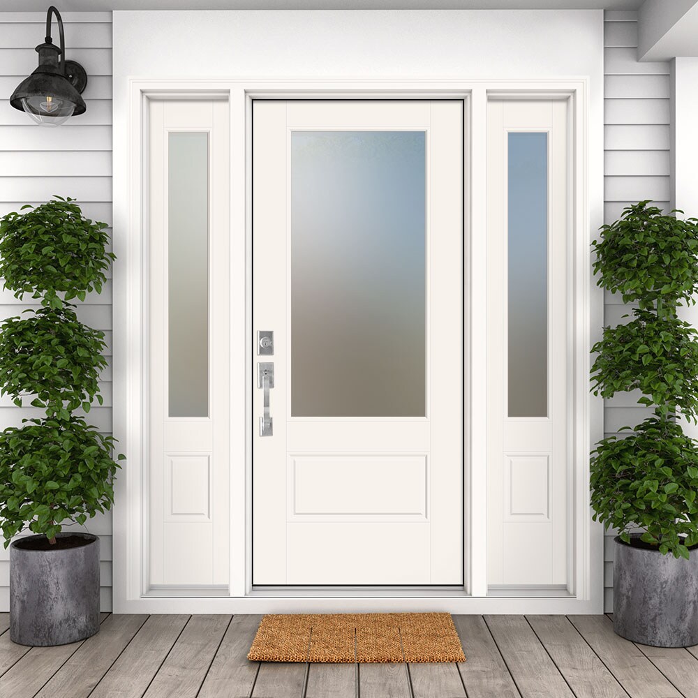 Masonite Performance Door System 64-in x 80-in Fiberglass 3/4 Lite ...