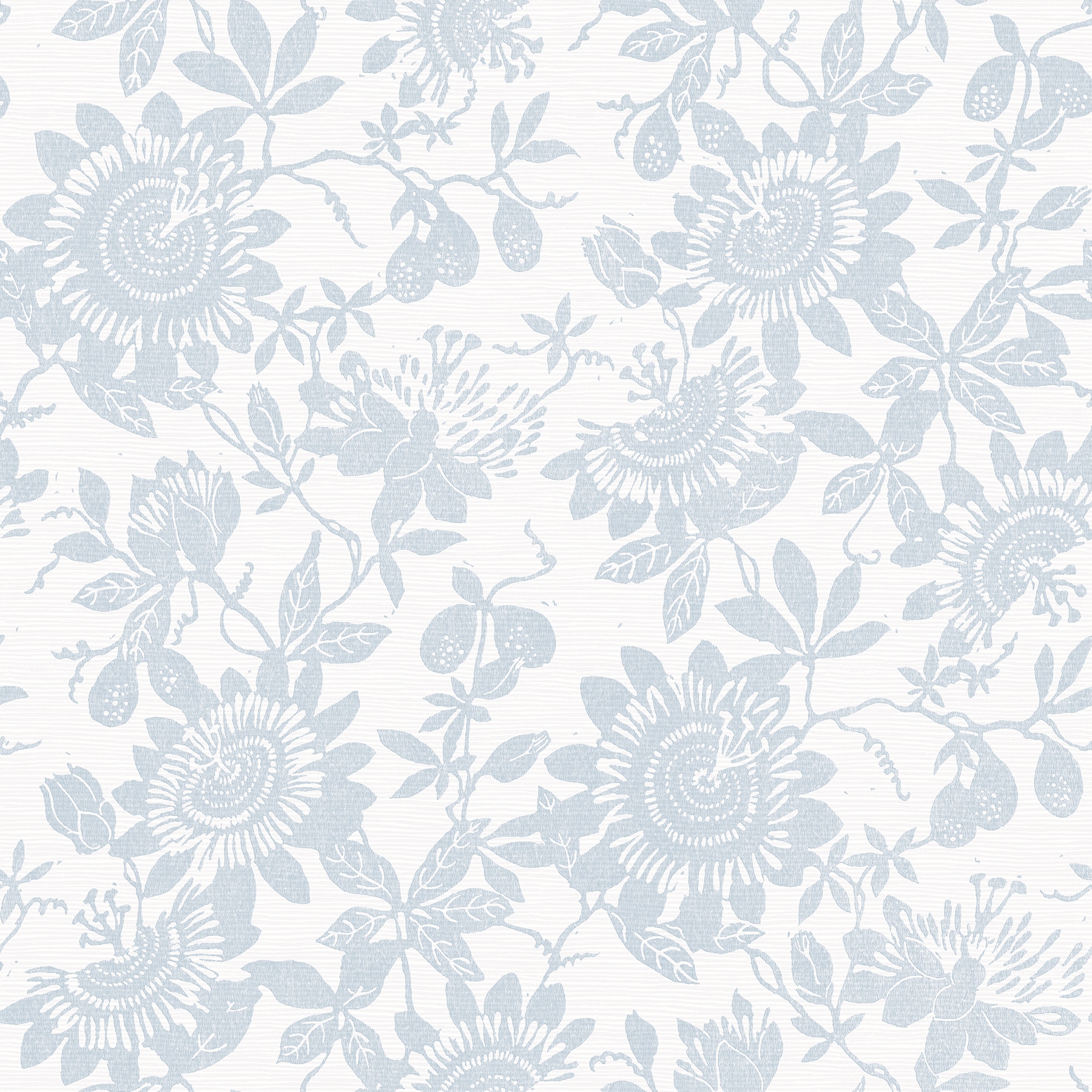 A-Street Prints 4074-26631 Georgia 56.4-Sq. Feet Blue Non-woven Textured Floral 3D Unpasted Wallpaper