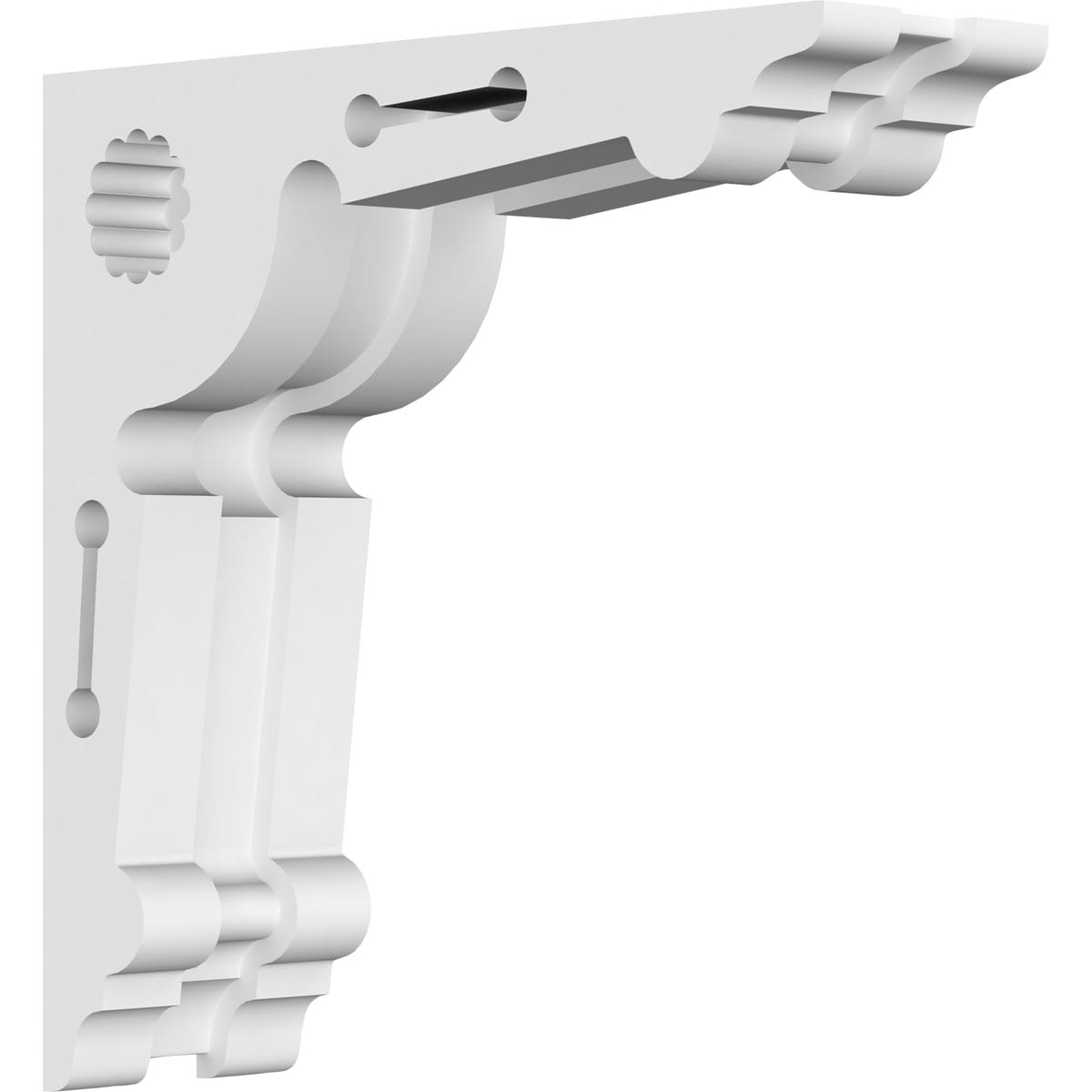 Ekena Millwork CORP01X06X06CE 1.875-in x 6-in x 6-in Cena Unfinished White PVC Paintable Corbel