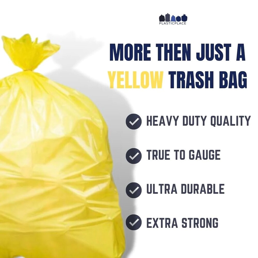 Plasticplace 40-45 Gallon Trash Bags on Rolls 100 Count Black