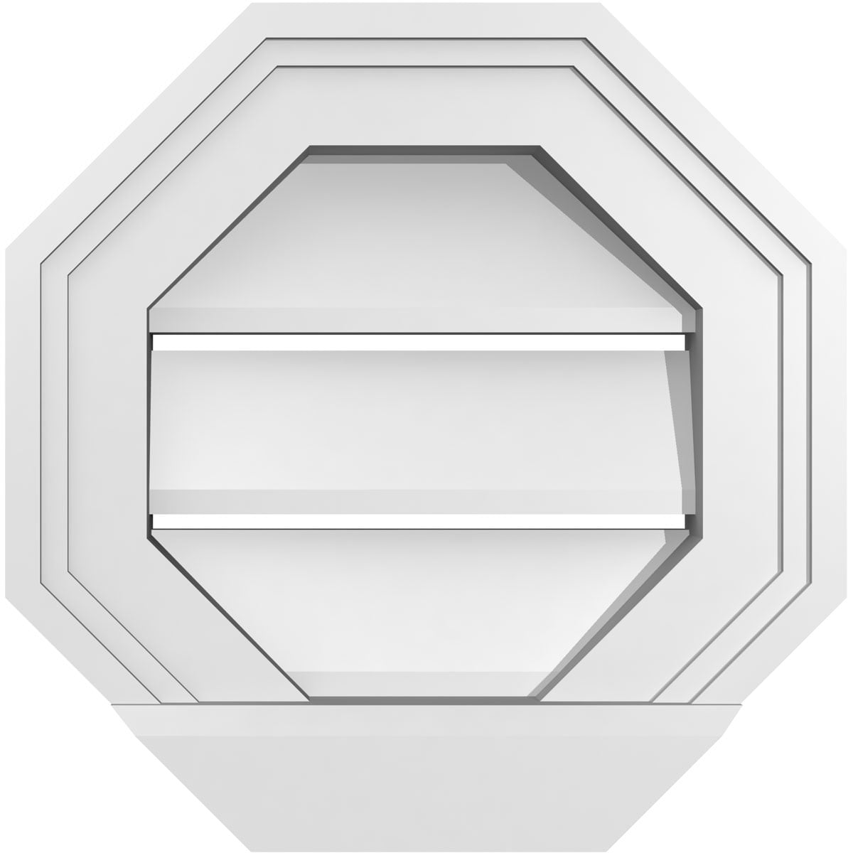 Ekena Millwork GVPOC12X1203SF 12-Inches x 12-Inches Off-white Octagon PVC Gable Louver Vent