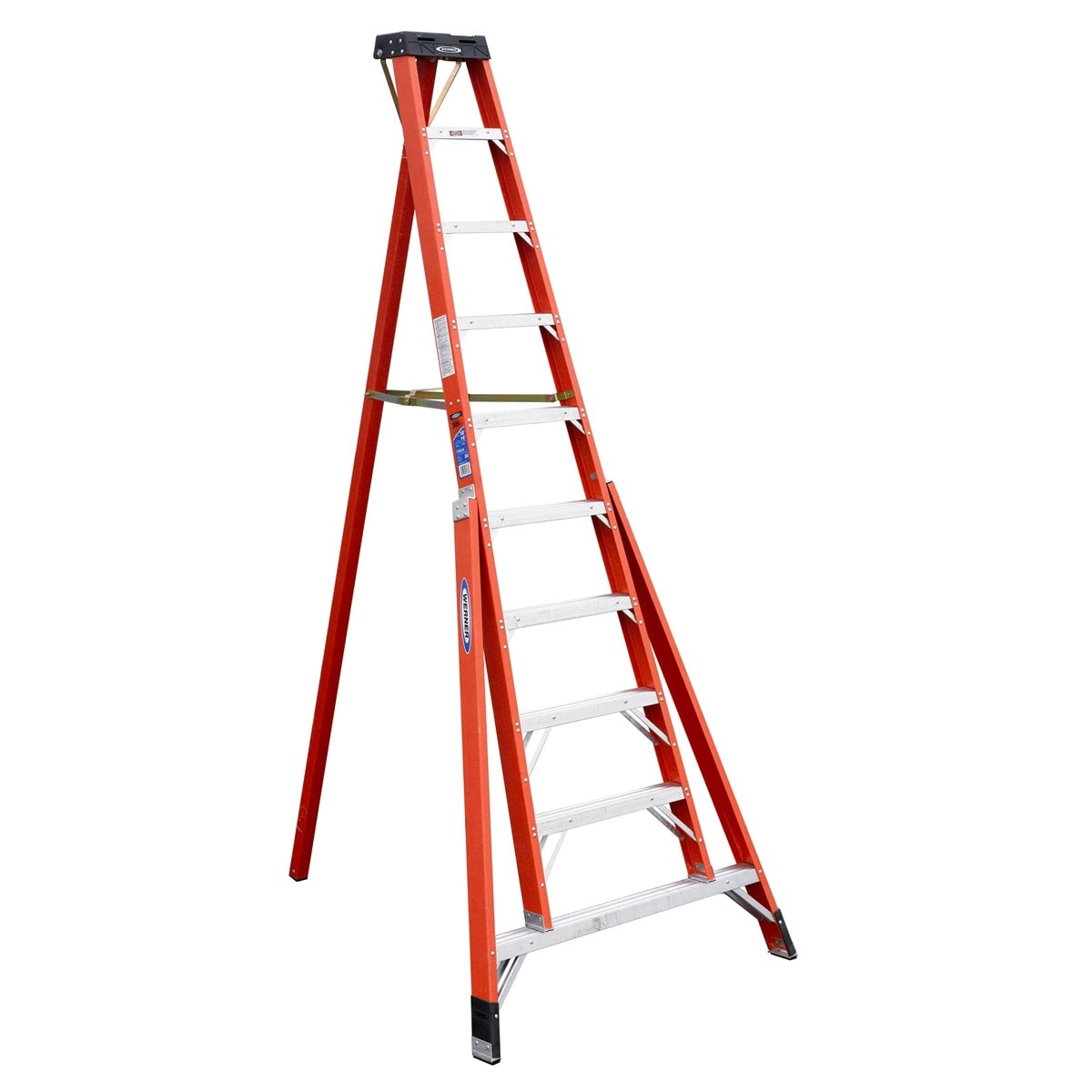 10 Step Portable Warehouse Ladders with 26 Wide Perforated Steps