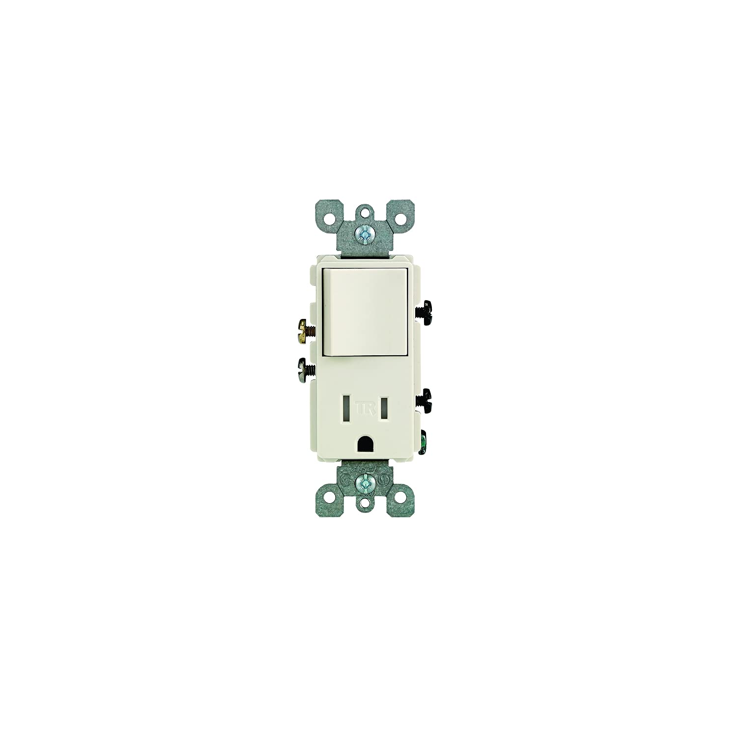  R66-T5625-0TS Light Almond Single Pole Switch Receptacle Combination
