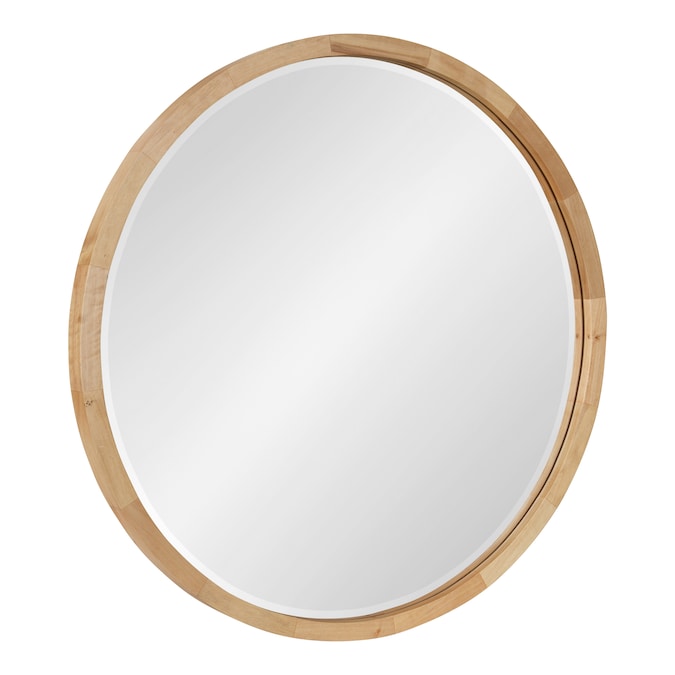 Natural Framed Wall Mirror, W Home 24 Inch Round Wall Mirror In Natural Wood
