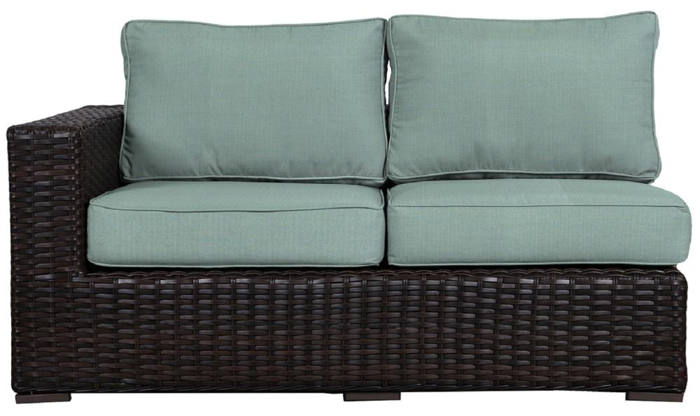 Teva Furniture Santa Monica Wicker Outdoor Sofa Blue Cushion(S) and ...