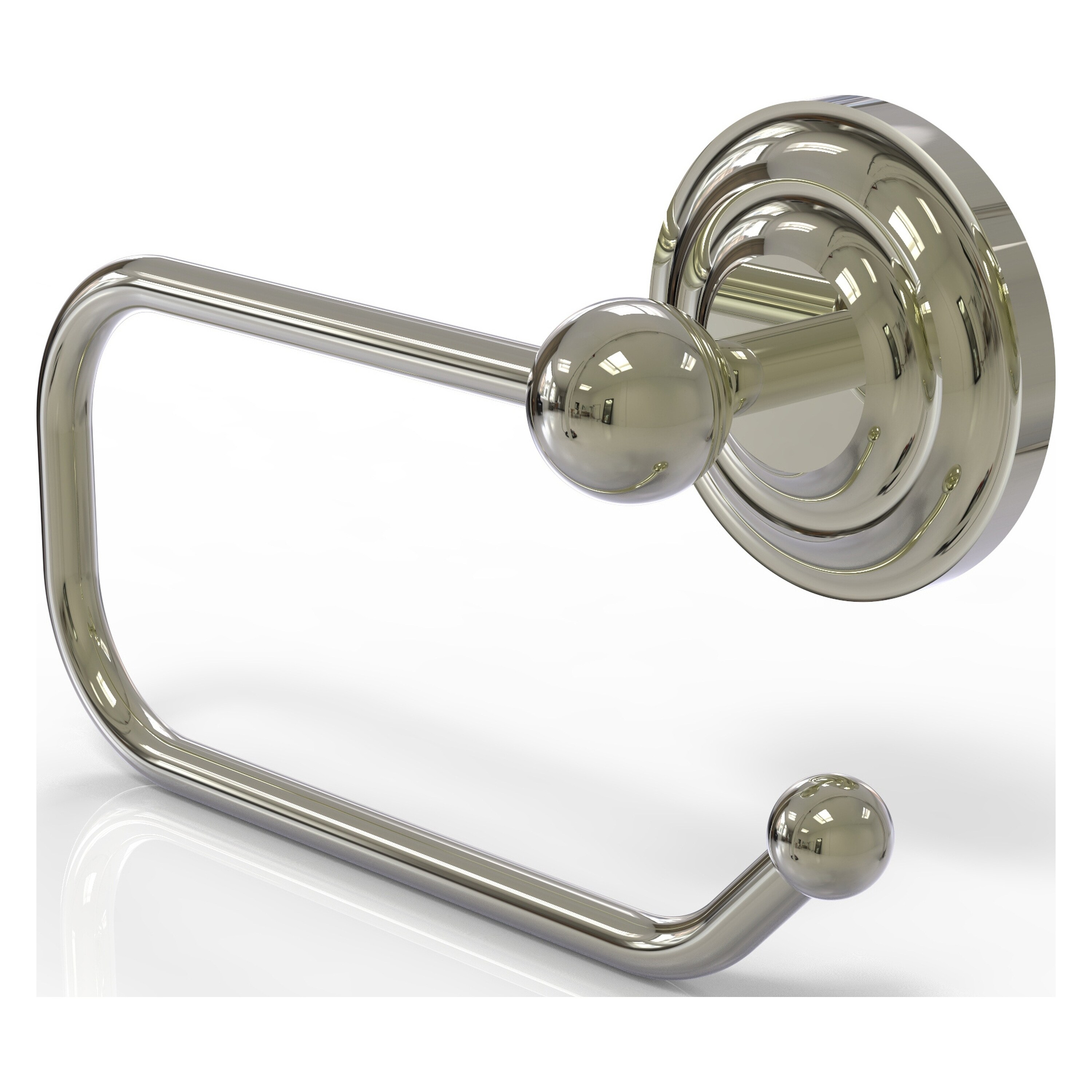 Allied Brass PQN-24E-PNI Prestige Que New Polished Nickel Wall mount Single post Toilet Paper Holder 1 -Rolls