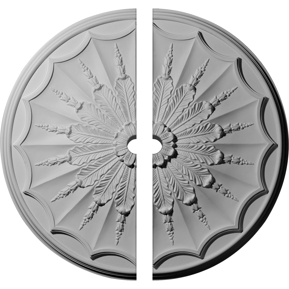 Ekena Millwork CM27AR2-02000 Artis 27.125-in W x 27.125-in L Architectural White Polyurethane Split Ceiling Medallion