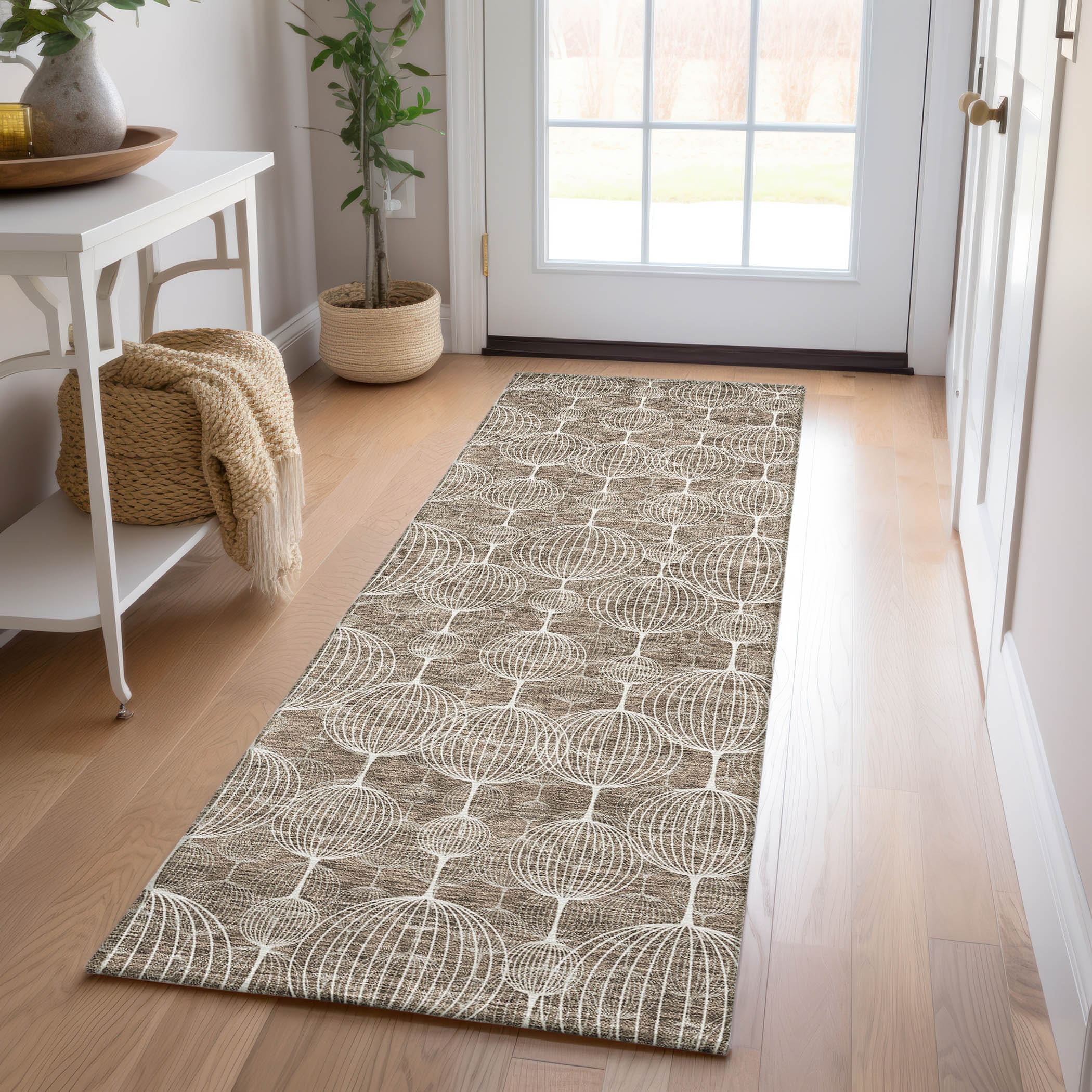 Addison Rugs ACN732CH2X8 Chantille ACN732CH 2 x 7 (ft) Polyester Chocolate Rectangular Indoor/Outdoor Geometric Machine washable Area rug